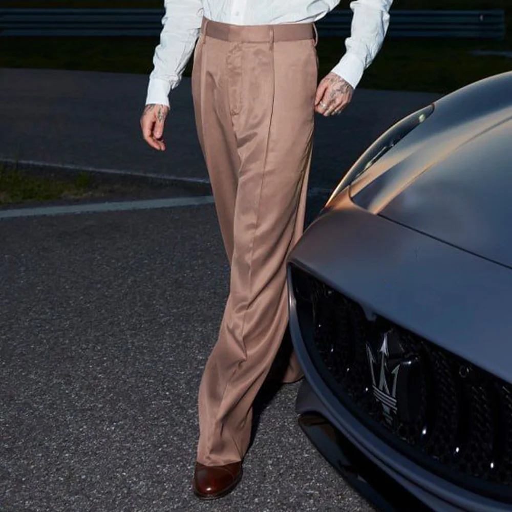 

Mens Solid Color Tapered Suit Pants Straight Leg Casual Business Casual Trousers Comfortable Breathable Office Wear Formal Dress