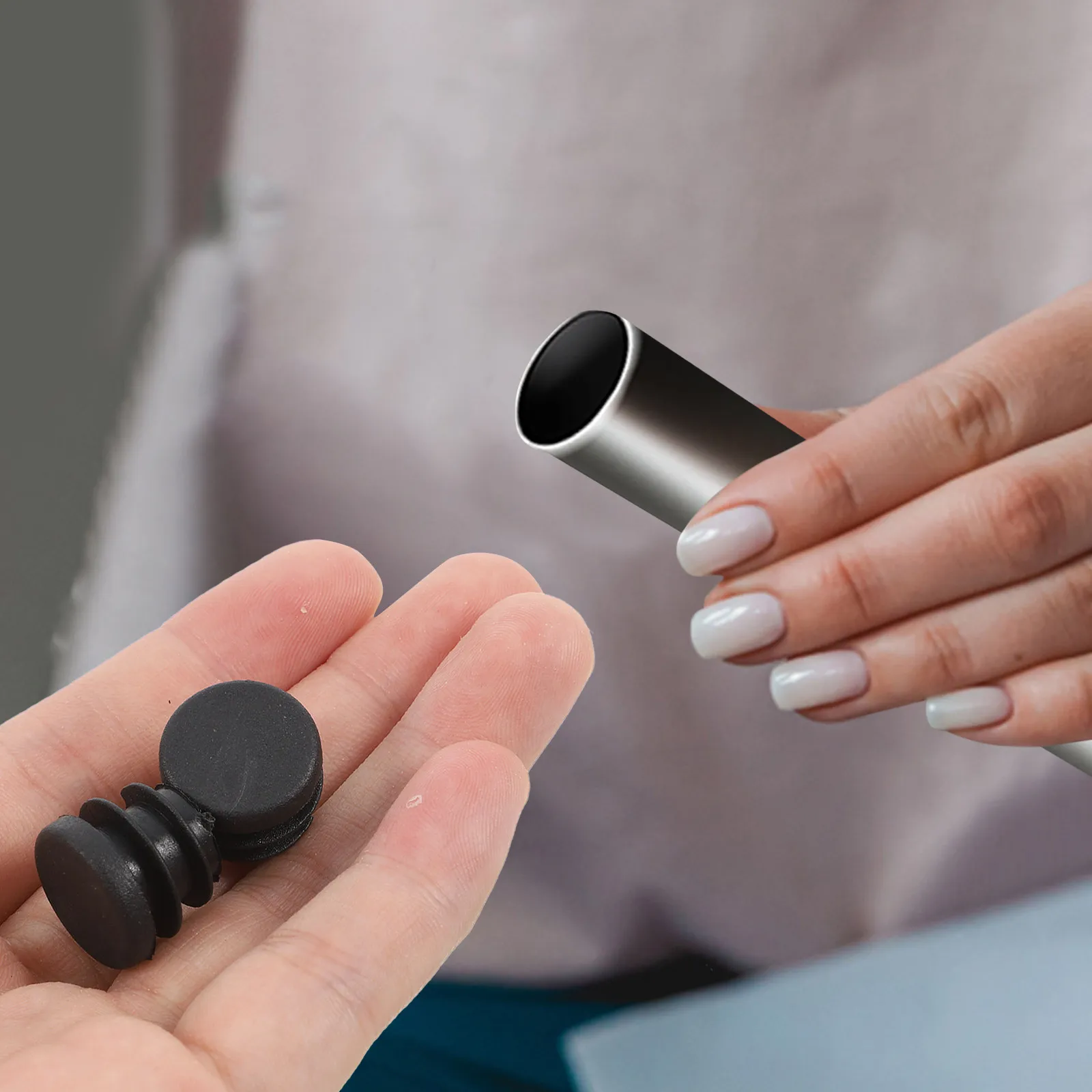 30Pcs Round Plastic Tubing End Caps Black for Chair Table Legs Furniture Protection Plug Chair Leg Caps Tubing Protection Cap