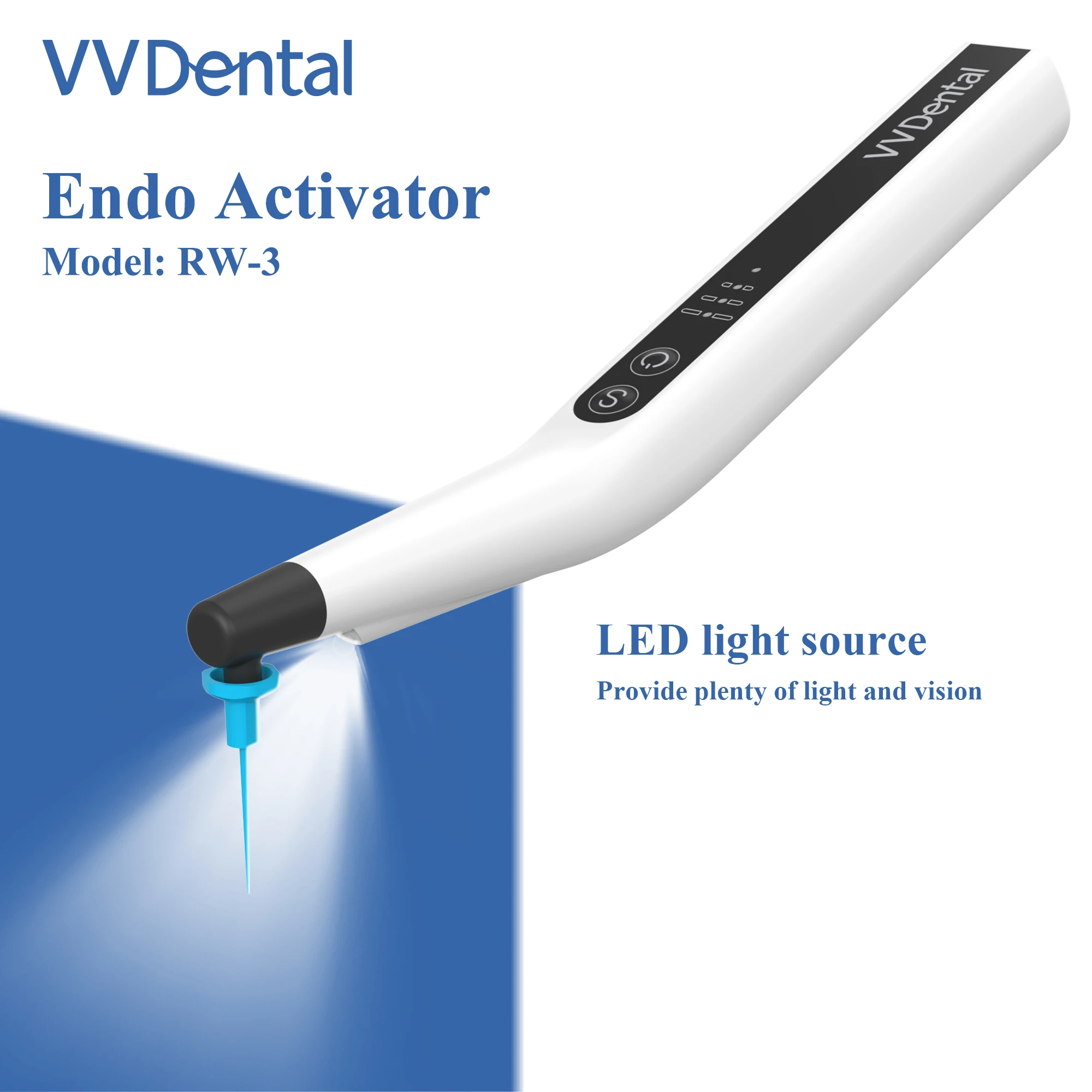 VVDental Endo Activator LED uchwyt jednostki Sonic irygator porady do endodontycznego czyszczenia narzędzia do nawadniania z 60 szt. końcówek