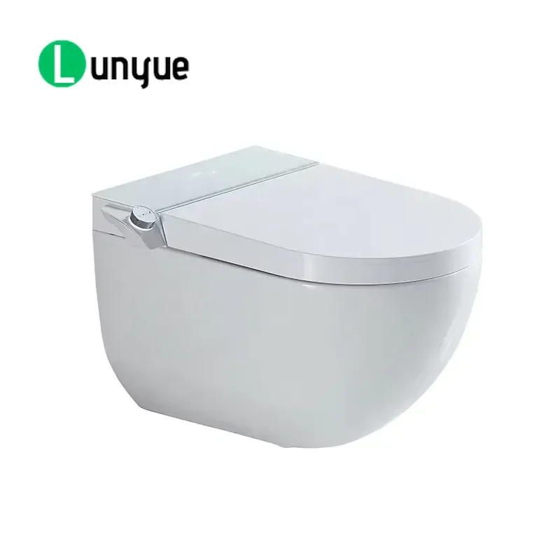 Wall Mounted Electric Siphon Flush Toilet Ceramic with Air Drying Heating Remote Control Smart Bidet for Modern Bathroom Home
