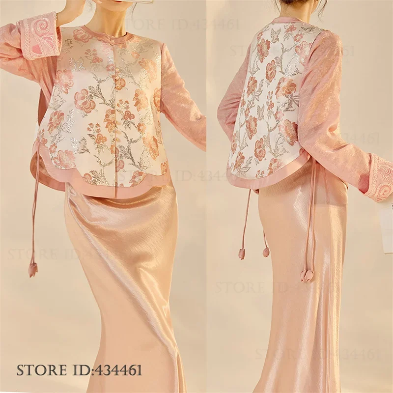 

Elegant Jacquard Embroidery Qipao Vest New Chinese Style Women Tang Clothes Tops Summer New Sleeveless Jacket Hanfu Waistcoat