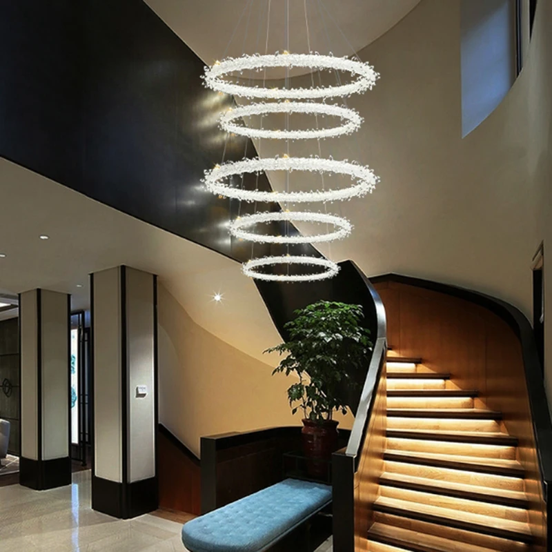 Plafonnier LED suspendu en cristal K9, design nordique moderne, lumière blanche chaude, luminaire décoratif d'intérieur, idéal pour un salon, une chambre à coucher ou une salle à manger