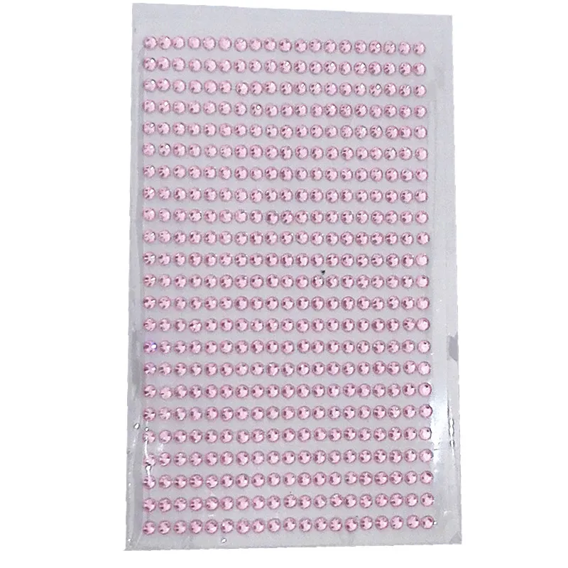 Adesivo auto-adesivo de strass, Adesivo acrílico rosa, pode ser anexado a qualquer lugar que você queira colá-lo, 4 m, 437 unidades por conjunto