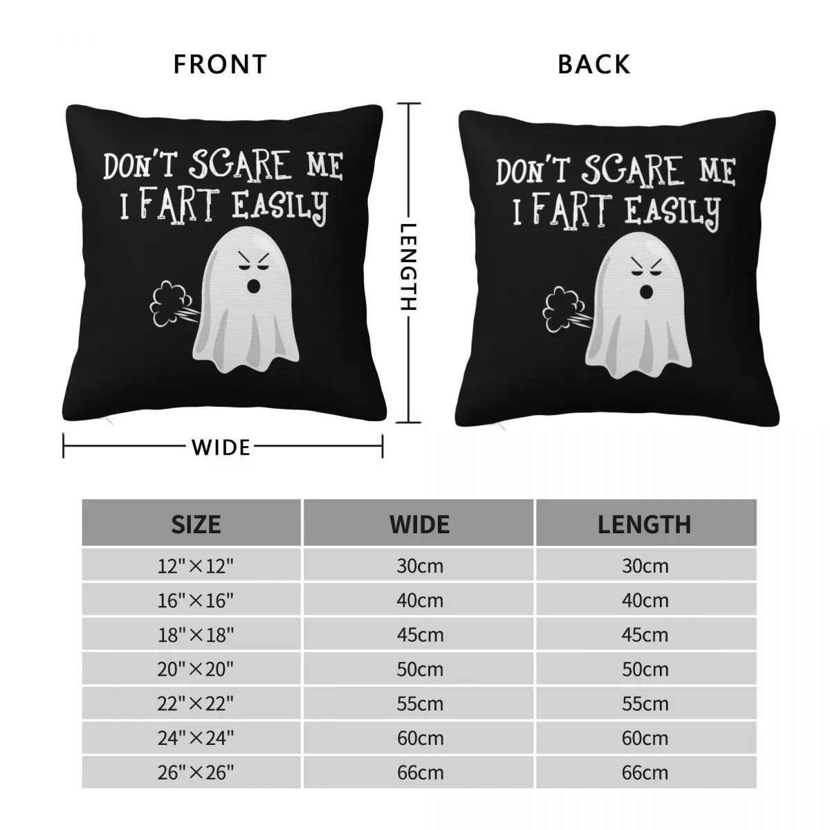 Don't Scare Me I Fart Easily Square Pillowcase Polyester Linen Velvet Pattern Zip Decorative Home