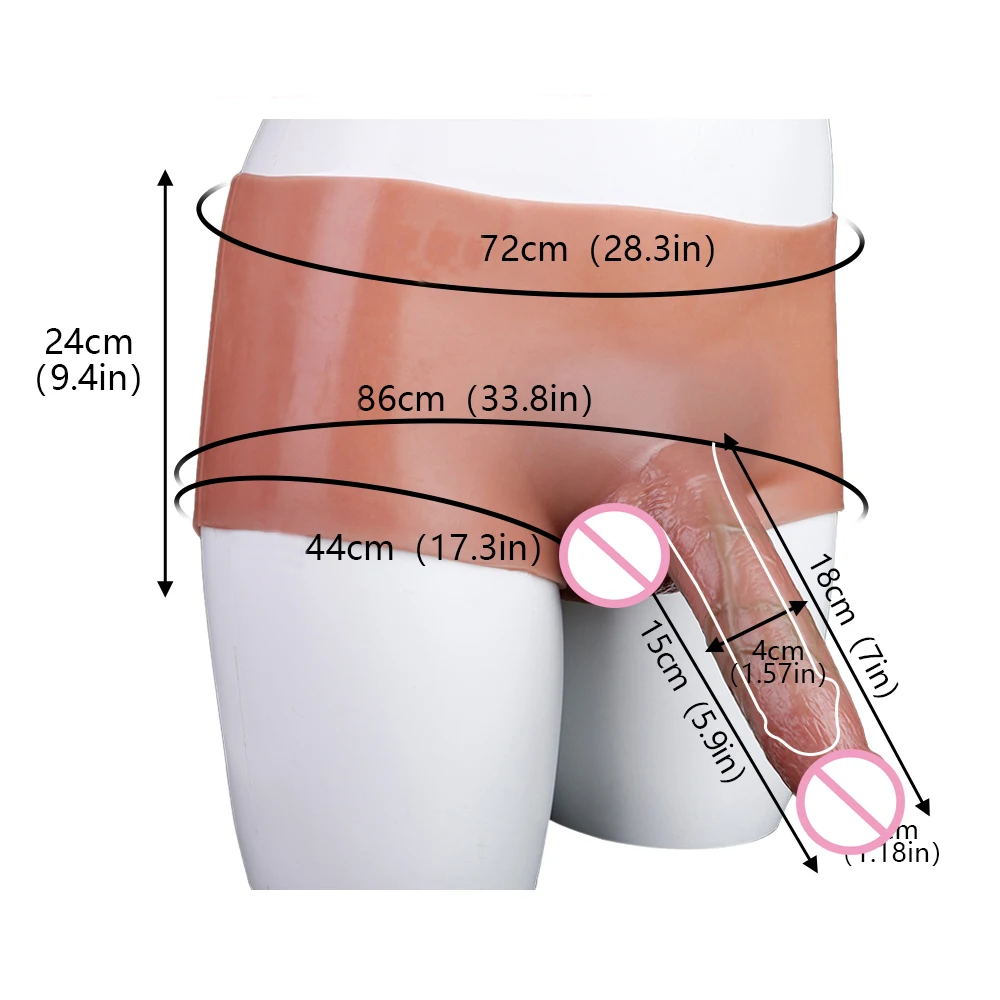 FAAK Silicone Pants With Hollow Realistic Dildo Wearable Penis Sleeve Male Masturbator Sex Toys For Men Delay Ejaculation