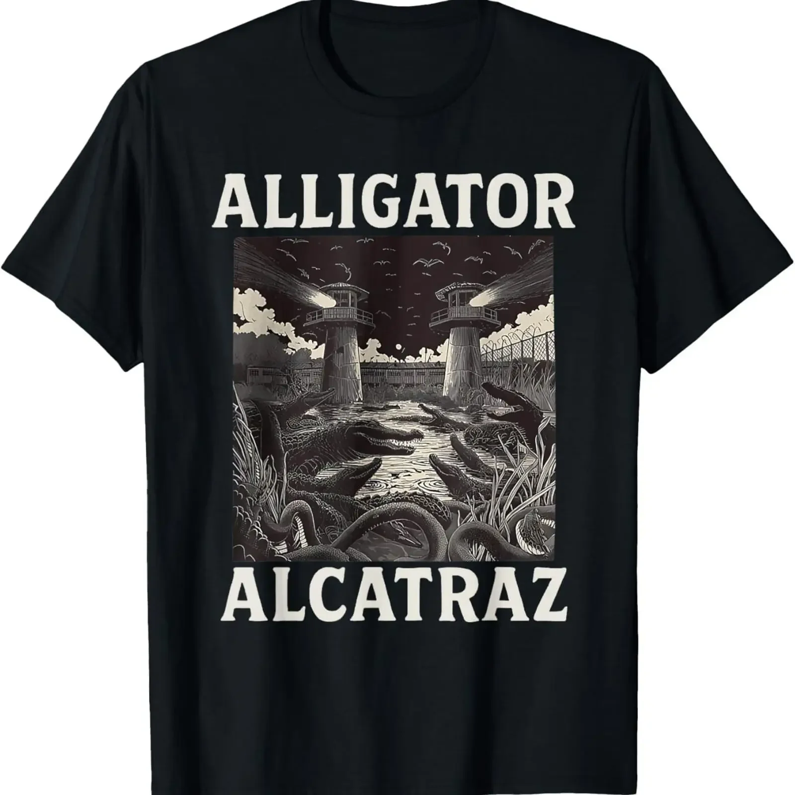 Alligator Alcatraz T Shirt vintage Washed designer clothes Casual fashion Stylish homme Versatile Top For Everyday Wear