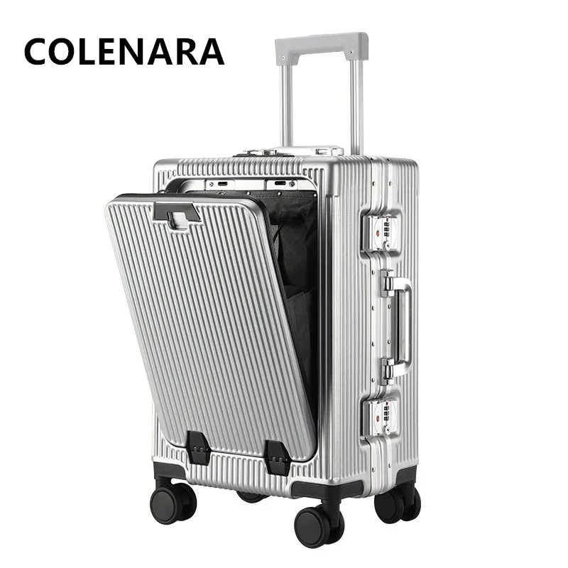 COLENARA Rolling Suitcase 20 Inch USB Charging Boarding Case 24\