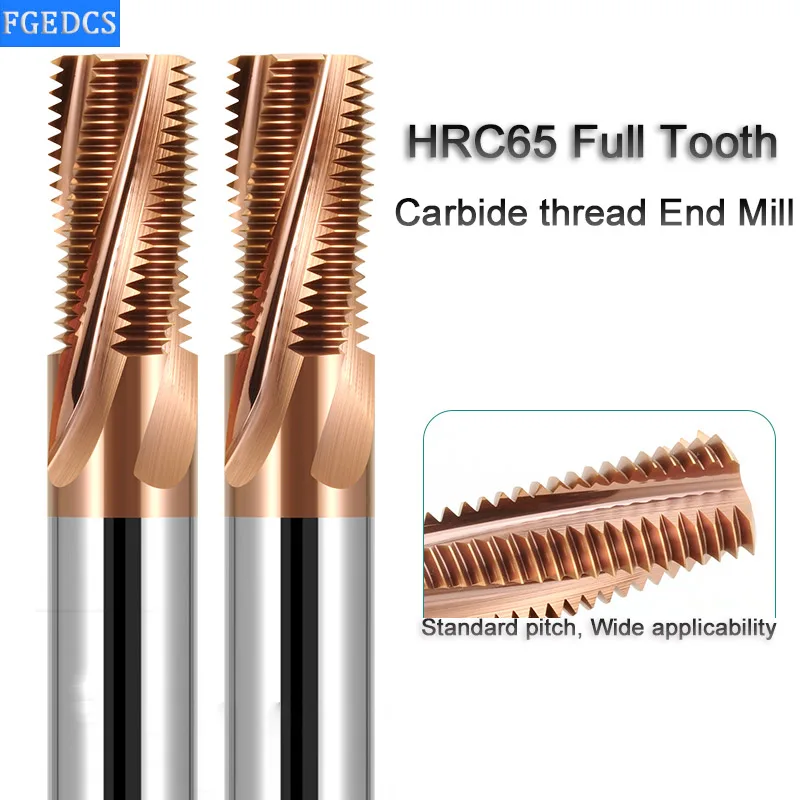 Thread Milling Cutter Solid Carbide Full Tooth Nano Coated CNC M2.5 M3 M4 M5 M6 M8 M10 M12 M14 M16 M20 M30 Thread Mill Aluminum