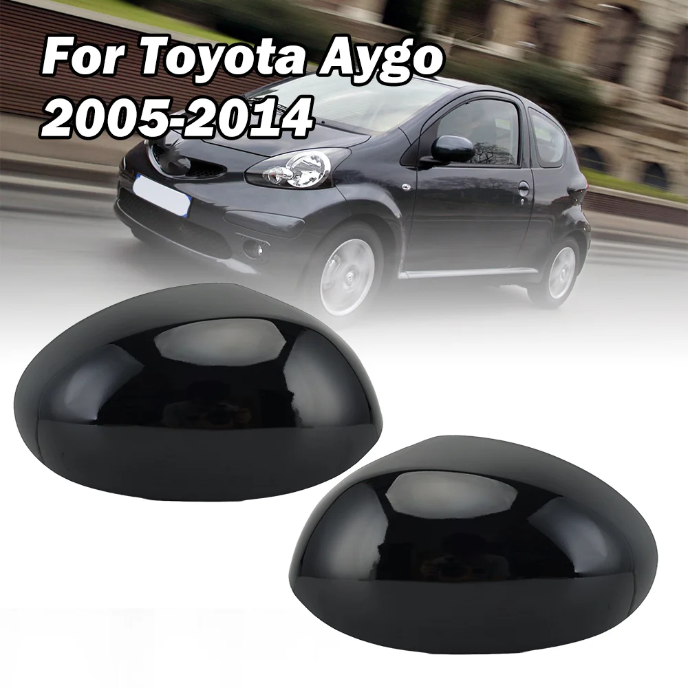 Coprispecchietti In ABS Nero Lucido Per Toyota Aygo 107CC 2006-2014 – Kit Anteriore Destro E Sinistro