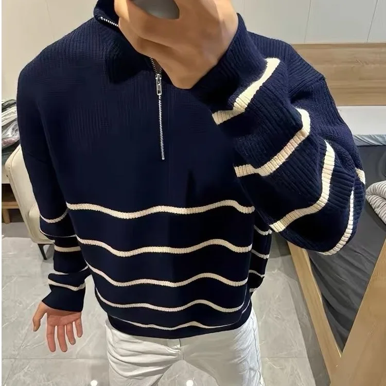 

Мужской оверсайз, осенне-зимний винтажный свитер на молнии с капюшоном, мягкий тонкий японский трикотаж из полиэфирного волокна, длинный слэ...