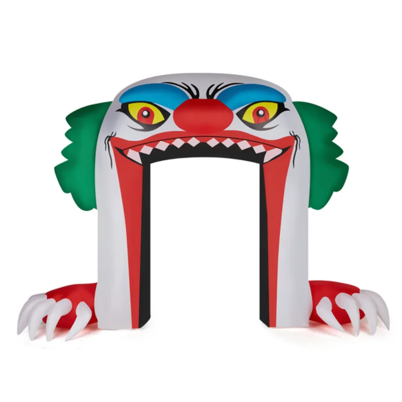 9 Ft Clown Arch 12 LED Lights Halloween Inflatable Decoration Transform Your Yard Into A Spooky Spectacle With Our