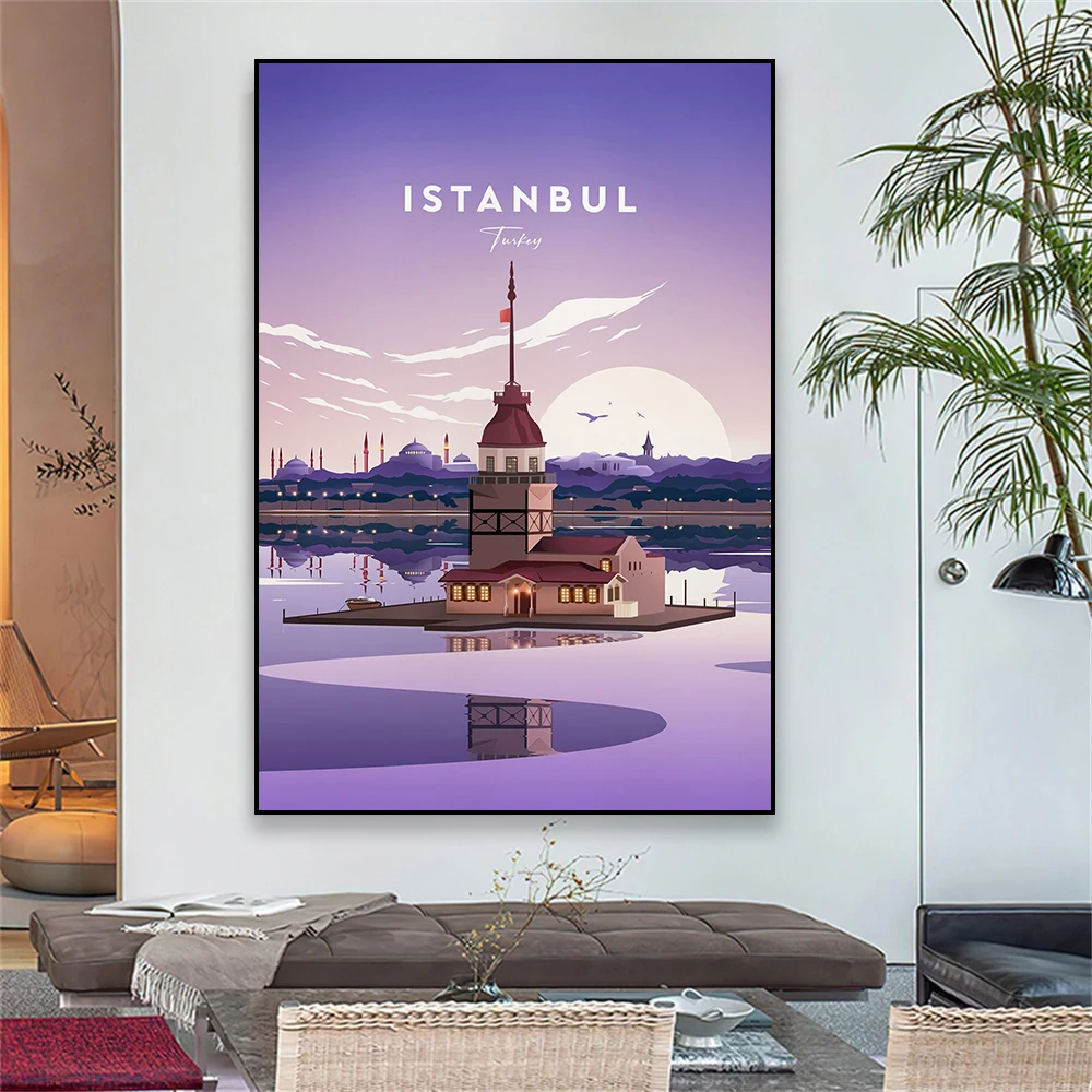 Istanbul Traditional Travel Print Vintage Turkey Poster Wall Art Prints Modern Home Room Decor Canvas Painting New Home Present