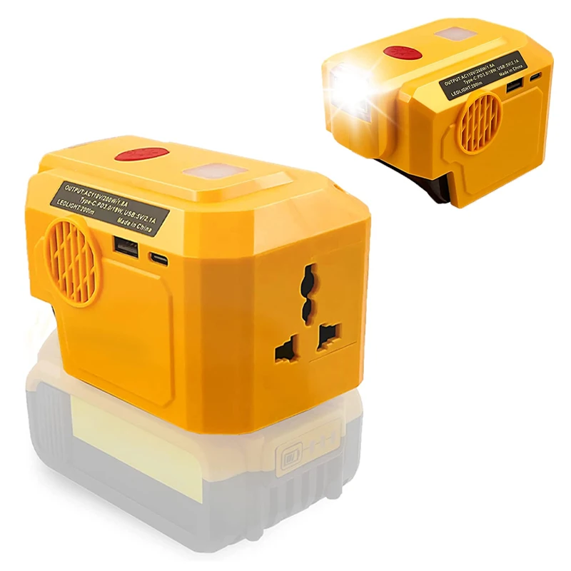 สำหรับ Dewalt 20V 18V 200W Power Inverter DC 20V ถึง AC 110V/220V แบบพกพา Modified Sine Wave Inverter