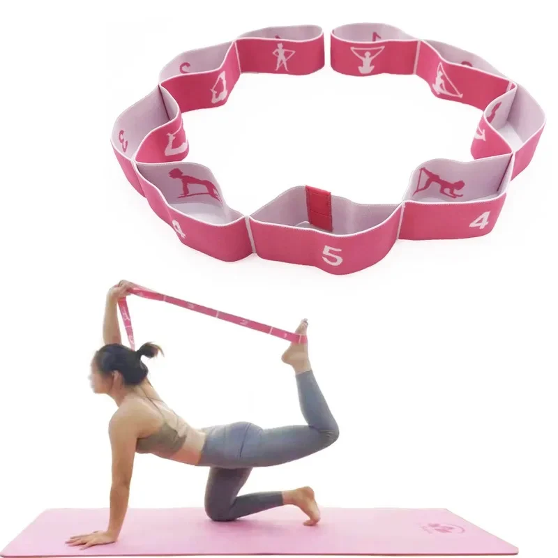 

Multi-segment belt asana dance yoga auxiliary stretch belt, elastic yoga belt, beginner yoga supplies resistance belt