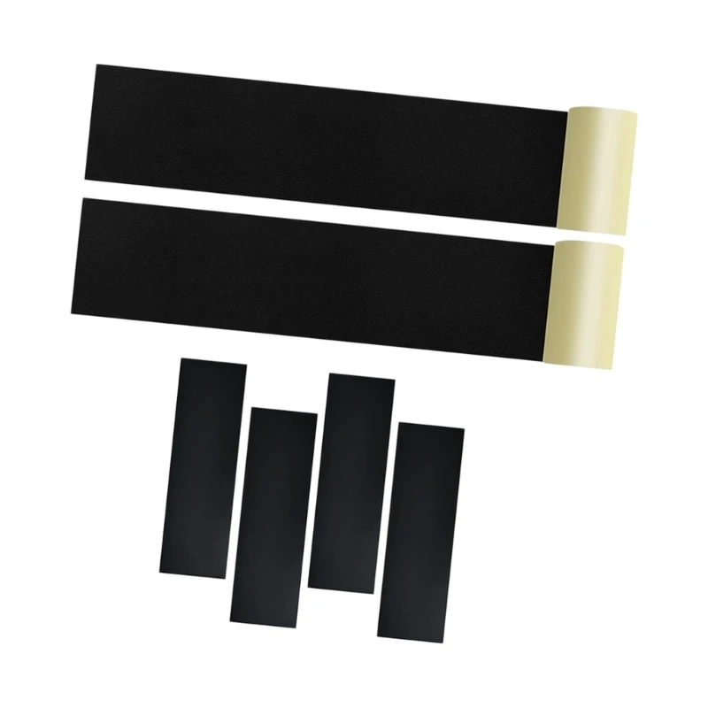 96BA Adhesive Lower Door Scratch Cover Set with 6 Black Covers, Pet Scratch Cover for Entryway Door Contact Areas and Daily Home