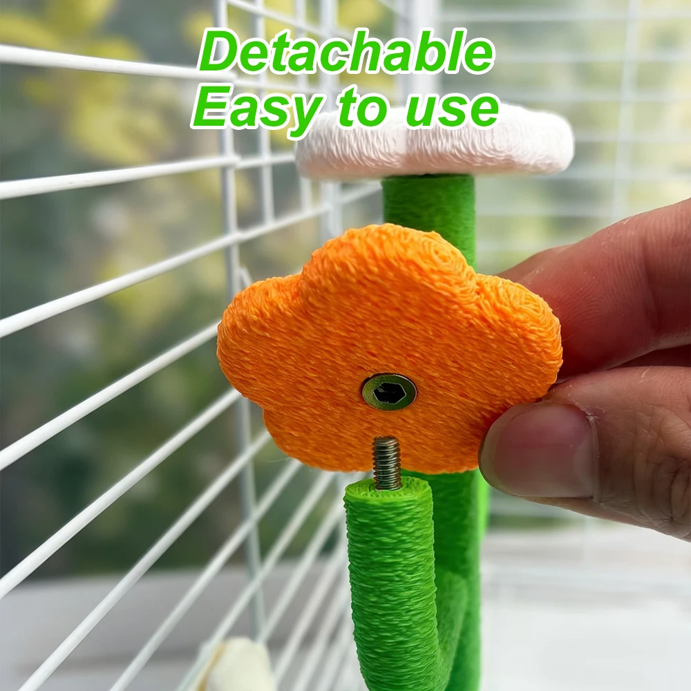 Juguete soporte cactus desmontable para loros, periquitos y cacatúas