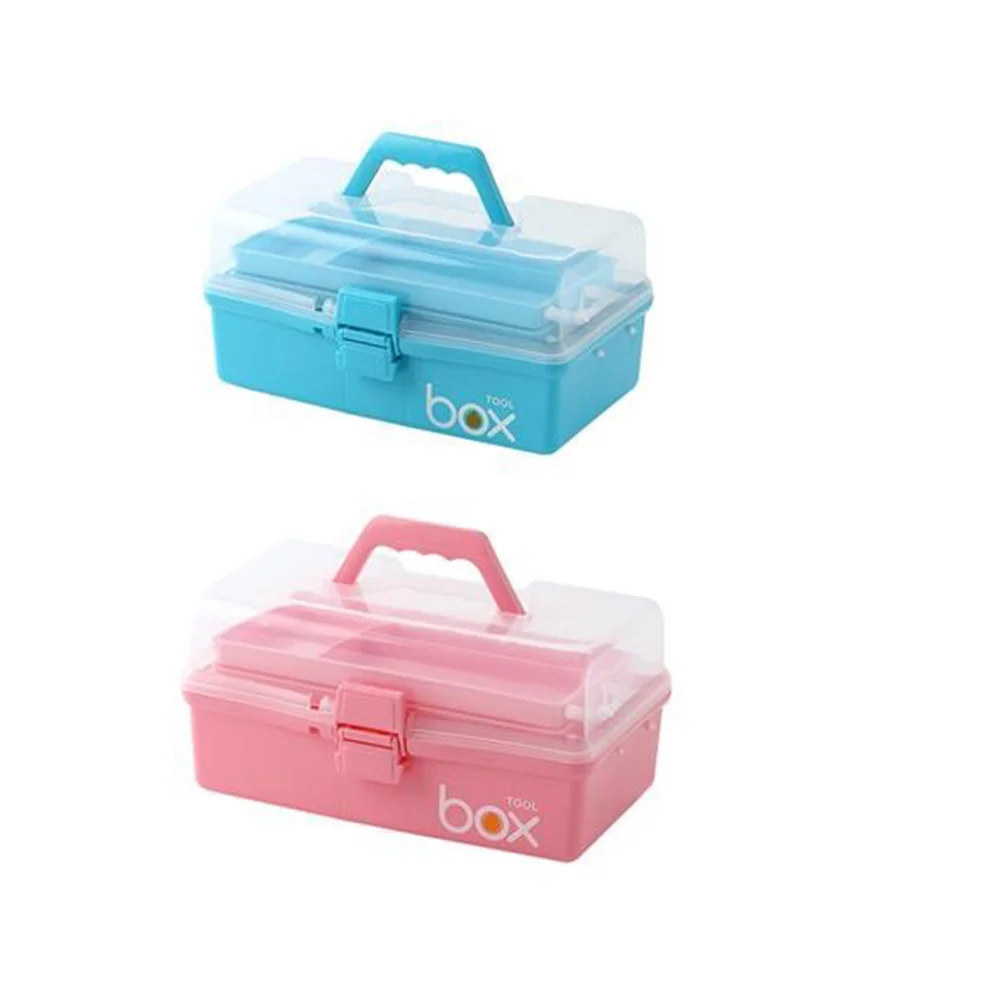 First Aid Medical Multi-Layer Portable Emergency Storage Case For Home Office Travel Sky-Blue Size S Emergency Medicine