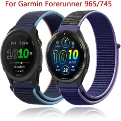 22mm Nylon Loop Strap For Garmin Forerunner 745 965 265 255M Smart Watch Band Vivoactive 4 Venu 2 Bracelet Wristband Replacement