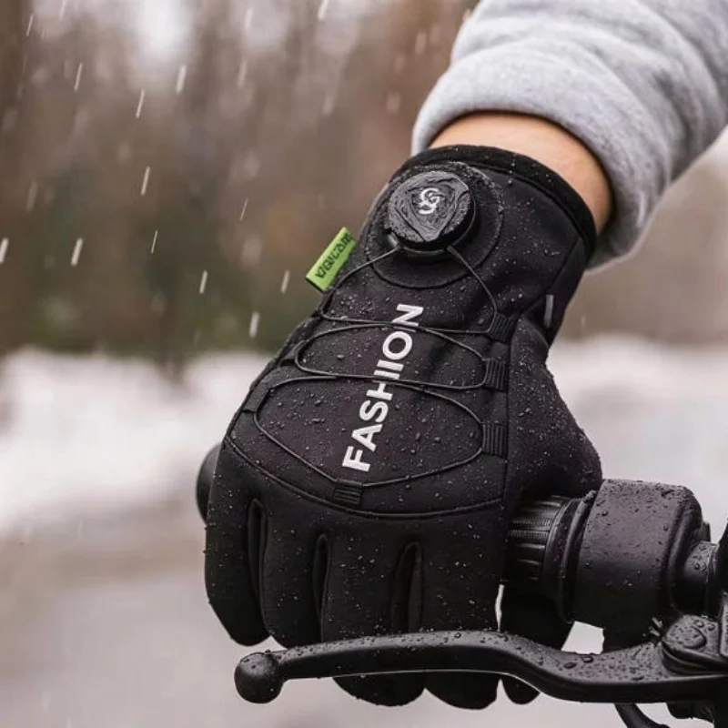 OFFBONDAG Winter Warm Gloves Men Women Extended Thickened Windproof Waterproof Sports Touchscreen MTB Skiing Cycling Gloves
