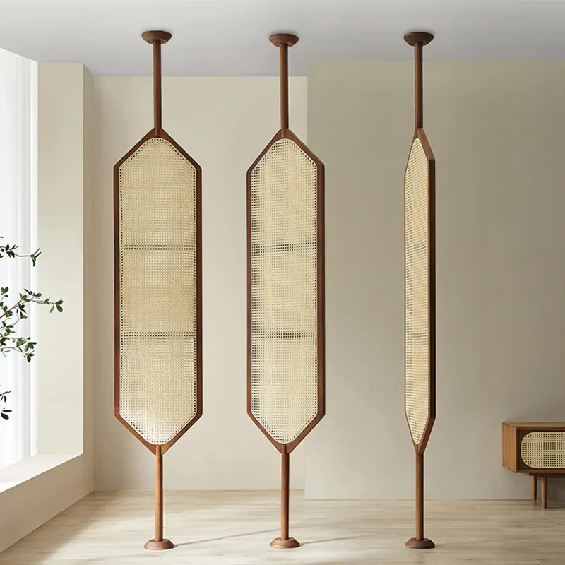 Rotatable screen, partition Japanese creative rattan screen, modern home blocking screen
