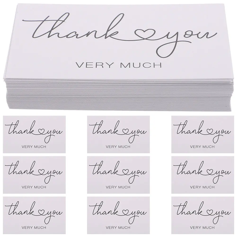 

100Pcs Thank You Cards Small Business Thank You Purchase Card Cute Design Compact Size for Retail Stores Ecommerce Order Thanks