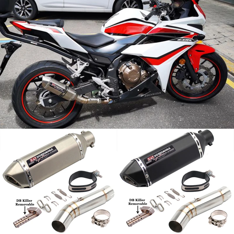 Motorcycle Exhaust Modified Escape Moto Yoshimura Muffler Silencer Slip on pipe For Honda CBR500 CBR500R CB500X CB500F 2013-2019