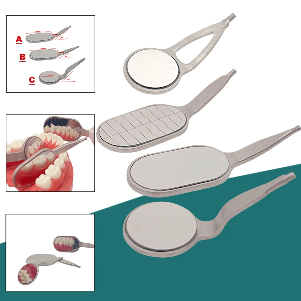 

Medical Equipment Dental Mouth Mirror Long Design Rhodium Plated Reusable Oral Reflector For Clinical Educational Use