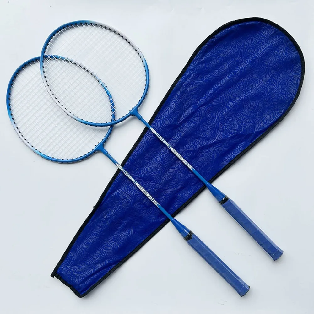 Iron Alloy Badminton Racket Beginner Set with Sunflower Bag Red Blue Purple Colors