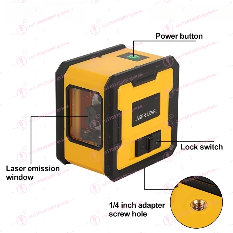 New yellow 2-line level portable mini green light line projector high-precision level meter