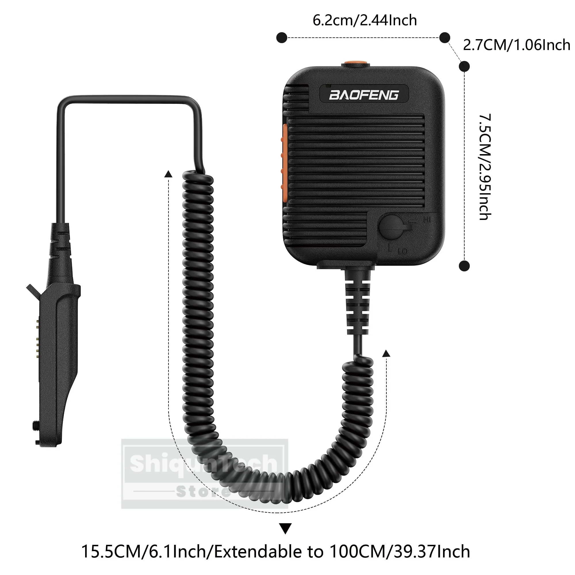 Baofeng AR-152 Tactical Mic Waterproof Type Two Way Radio Microphone Speaker Mic Big PTT For UV-9R Plus UV-68 Pro Max UV-XR R760 view 6