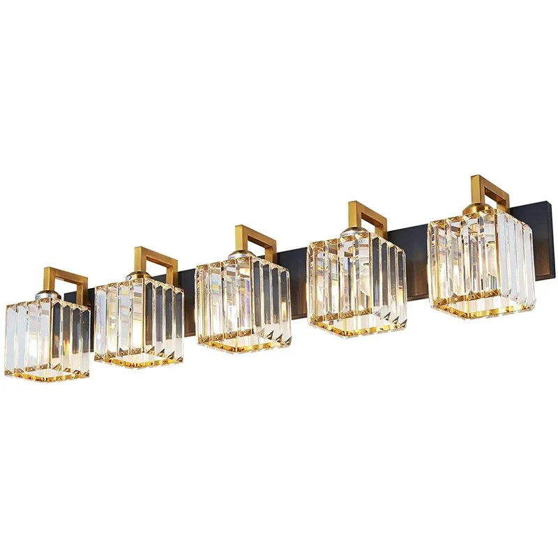 

American minimalist mirror front crystal lamp wall lamp bedside high-end retro industrial style bathroom bathroom lighting