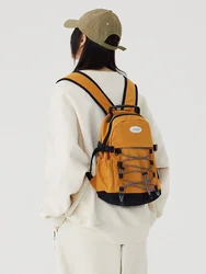 Mochilas monocromáticas unissex para mulheres e homens, esportes casuais, caminhadas, escalada, moda, portátil, nylon, todas as partidas