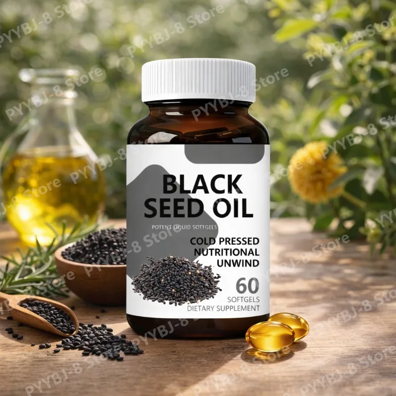 

Black Seed Oil Capsules with Mint and Ginger Extract Helps Enhance Immune Function Reduce Inflammation & Promote Health 60 Count
