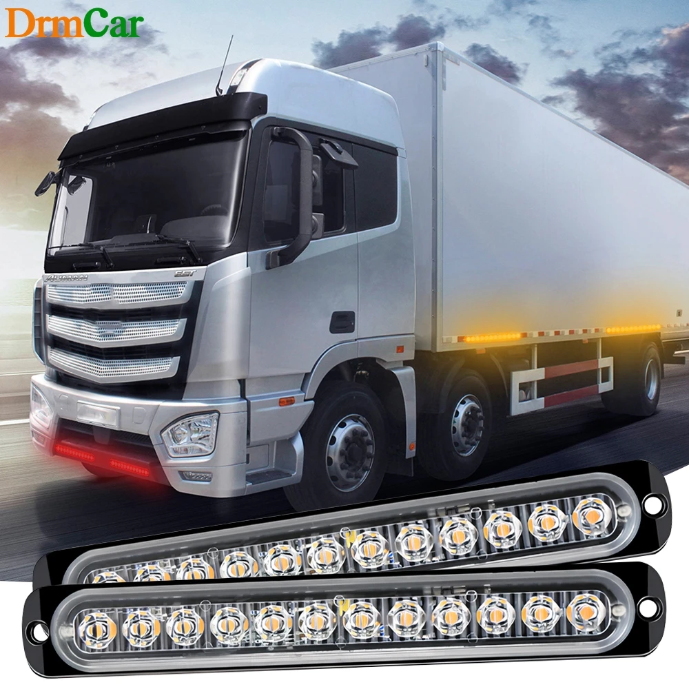 

1/2 шт. грузовик 12 В-24 В 12Smd светодиодный стробоскоп боковой сигнальный светильник бары ультра яркие мигающие лампы автомобильные противотуманные сигнальные лампы авто украшения