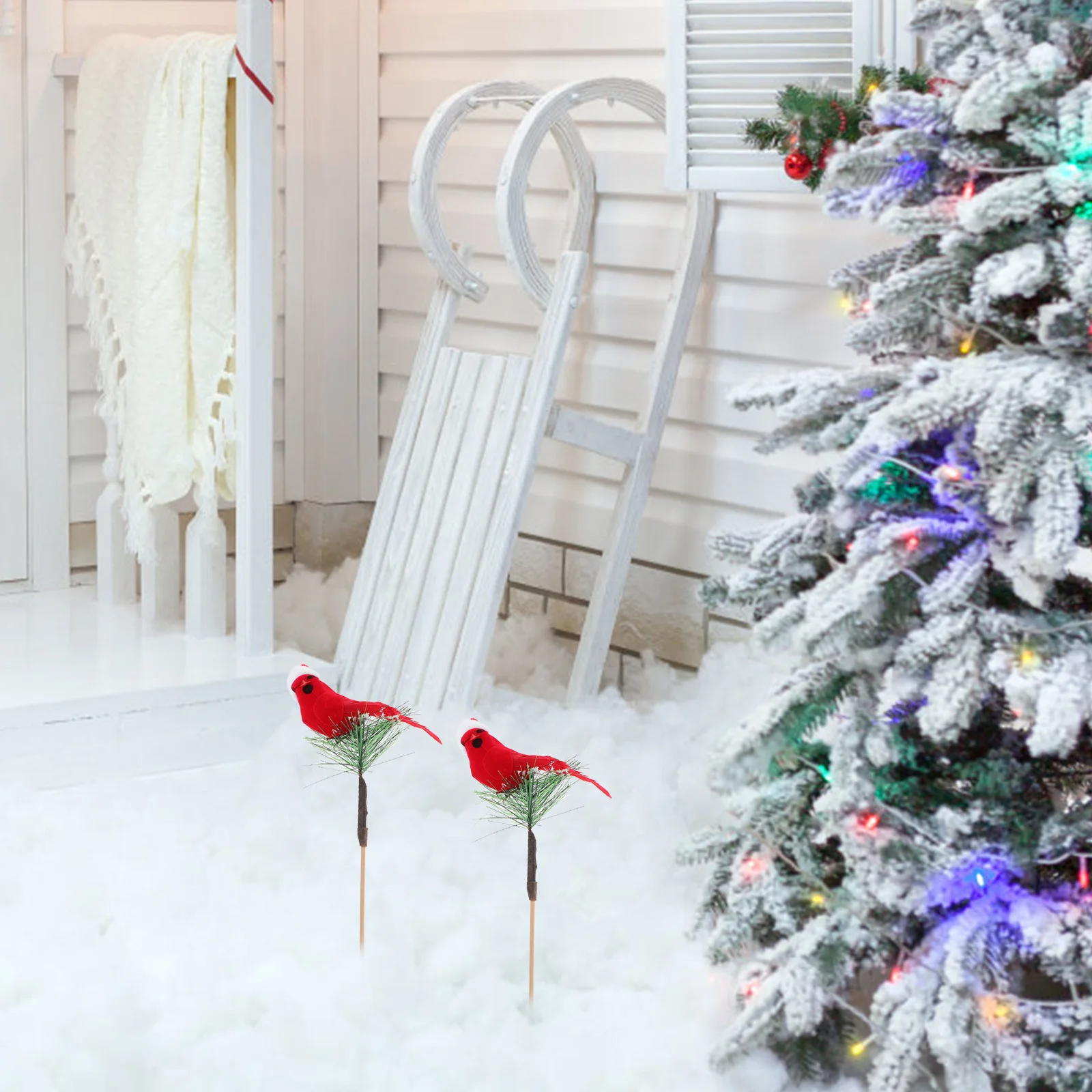 

Red Bird Christmas Tree Ornament Clip for Garden Craft Artificial Birds Decoration Bird Christmas Tree Ornaments