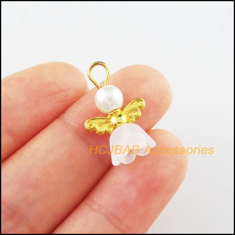 Silver Plated Dancing Angel Wings Charms, 20Pcs