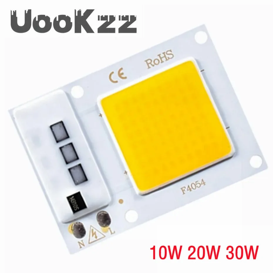 UooKzz LED COB чип 10 Вт 20 Вт 30 Вт переменного тока 220 В 110 В Smart IC без драйвера светодиодные лампы бусины для прожектора прожектора Diy Matrix Lighting