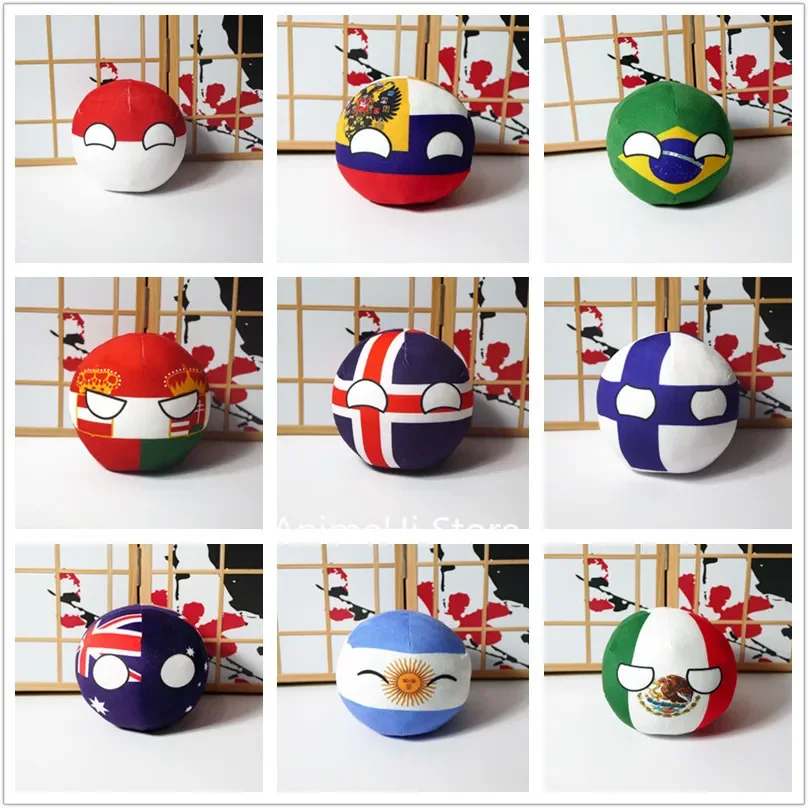 Polandball Plush Dolls Australia Poland Brazil Belarus Mexico Portugal Countryball Stuffed Pillow Toys Bag Pendant