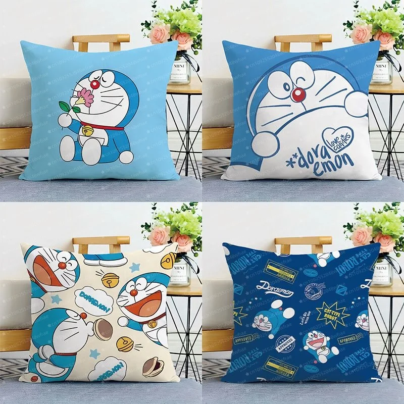 Doraemon Family Photo Pillow Cover Cartoon New Living Room Sofa Square Cushion Office Bed Double sided Printed Pillow Gift