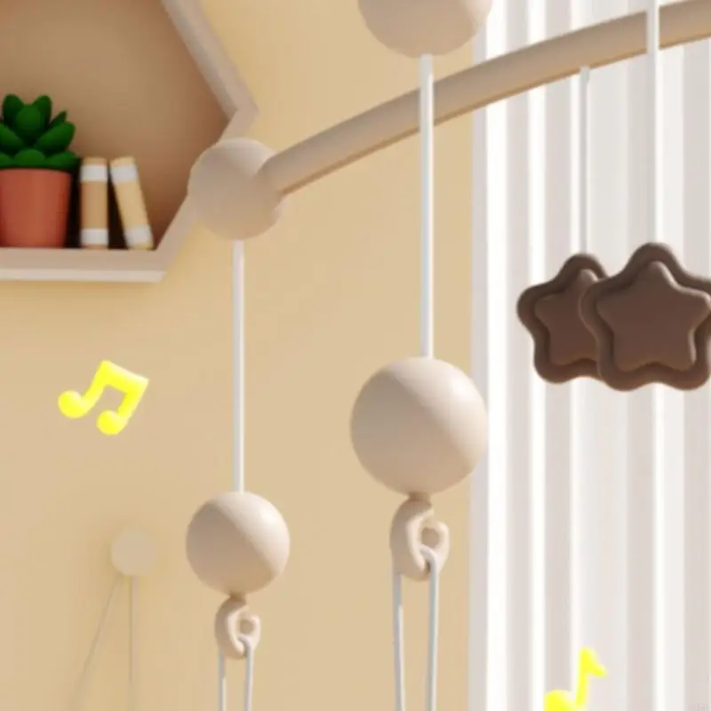 หมุนเปลเด็กมือถือดนตรีระยะไกลดำเนินการเพลงสัตว์ไฟติดตามภาพของเล่น 24BE