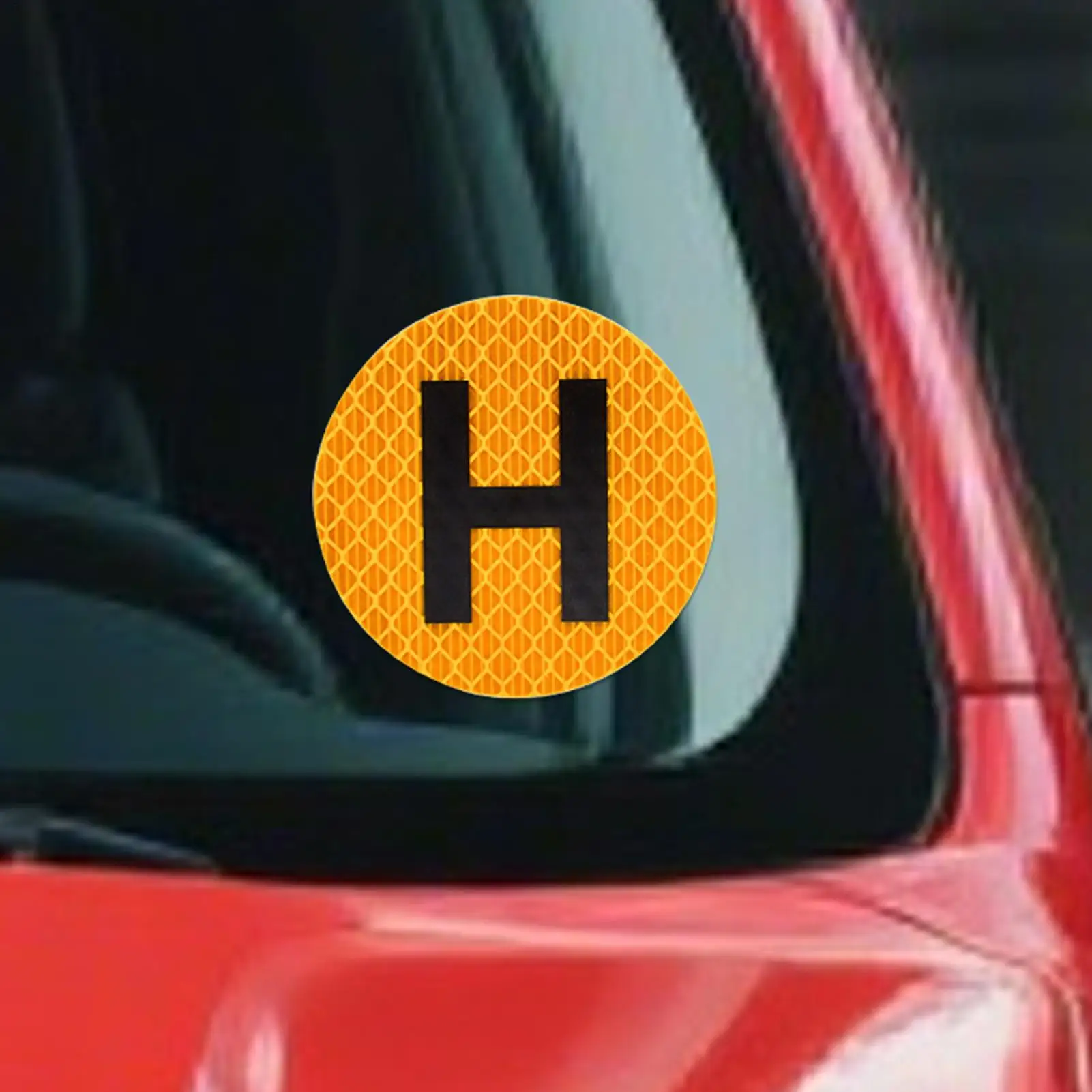 H Historical Vehicle Sign60mm Magnetic Driver Sign Sticker Waterproof Reflective H Sign Automotive Motorcycle Decorative Sticker