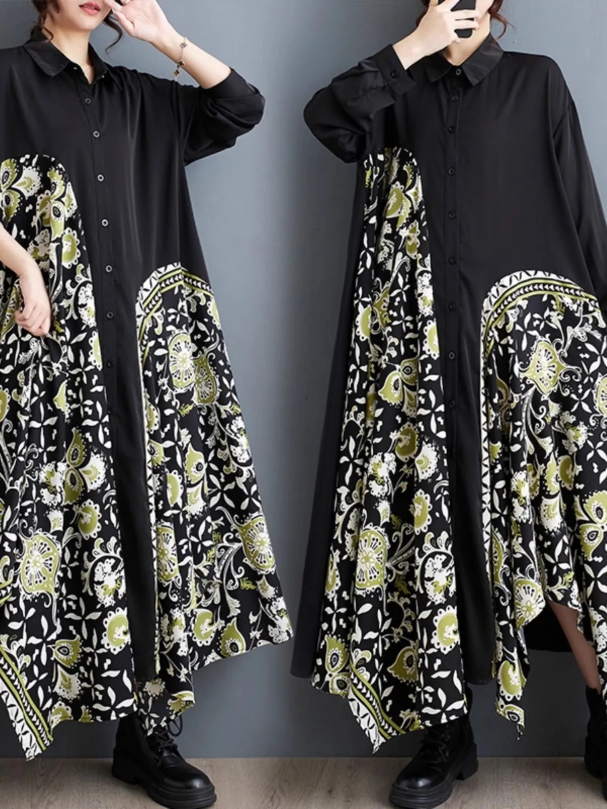 2025 Lente Zomer Mode Elegante Onregelmatige Gedrukt Losse Shirts Lange Jurken Vrouwen Mouwloze Jurk Vrouwelijke Groothandel J1058