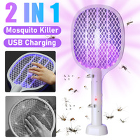 Upgraded 3000V Mosquito Swatter Electric Fly Swatter Rechargeable Mosquito Killer Lamp Bug Zapper Home Outdoor Pest Control
