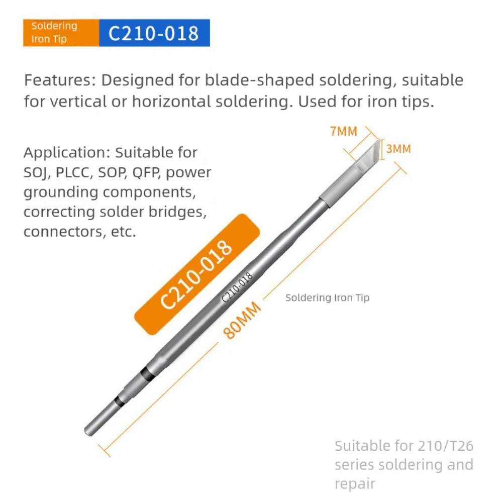 Multi Layer Electroplating Tips Plasma Welder T210 Soldering Station Stainless Steel Material Widely Used Soldering Tip