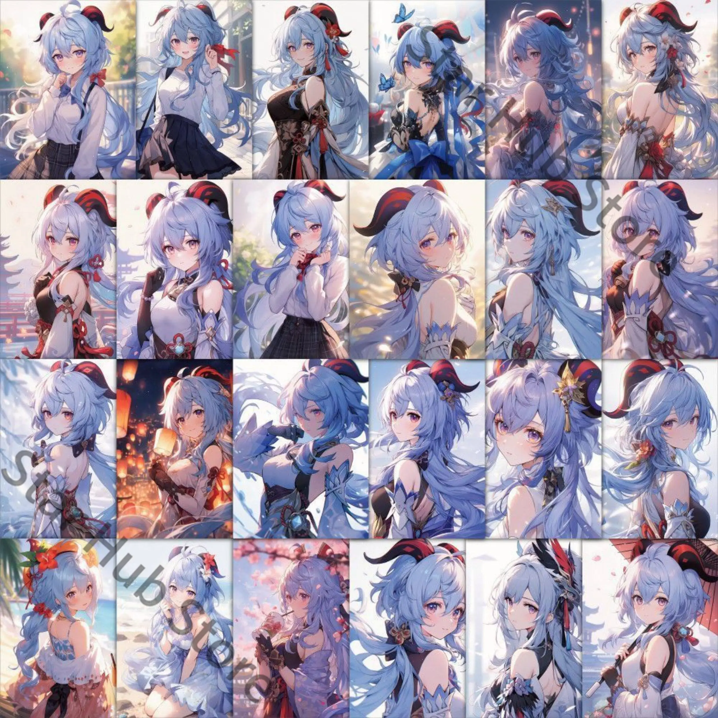 Autocollants Ganyu de la série Liyue Genshin Impact, produits liés au jeu, souvenirs, cadeaux, figurines d'anime à l'effigie de Ganyu