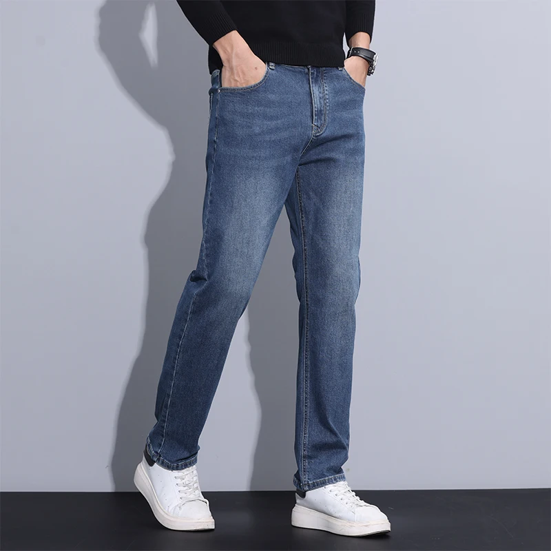 2024 new case fashion trend Youth light business jeans fashion versatile MEN\'S loose straight pants MEN\'S pants