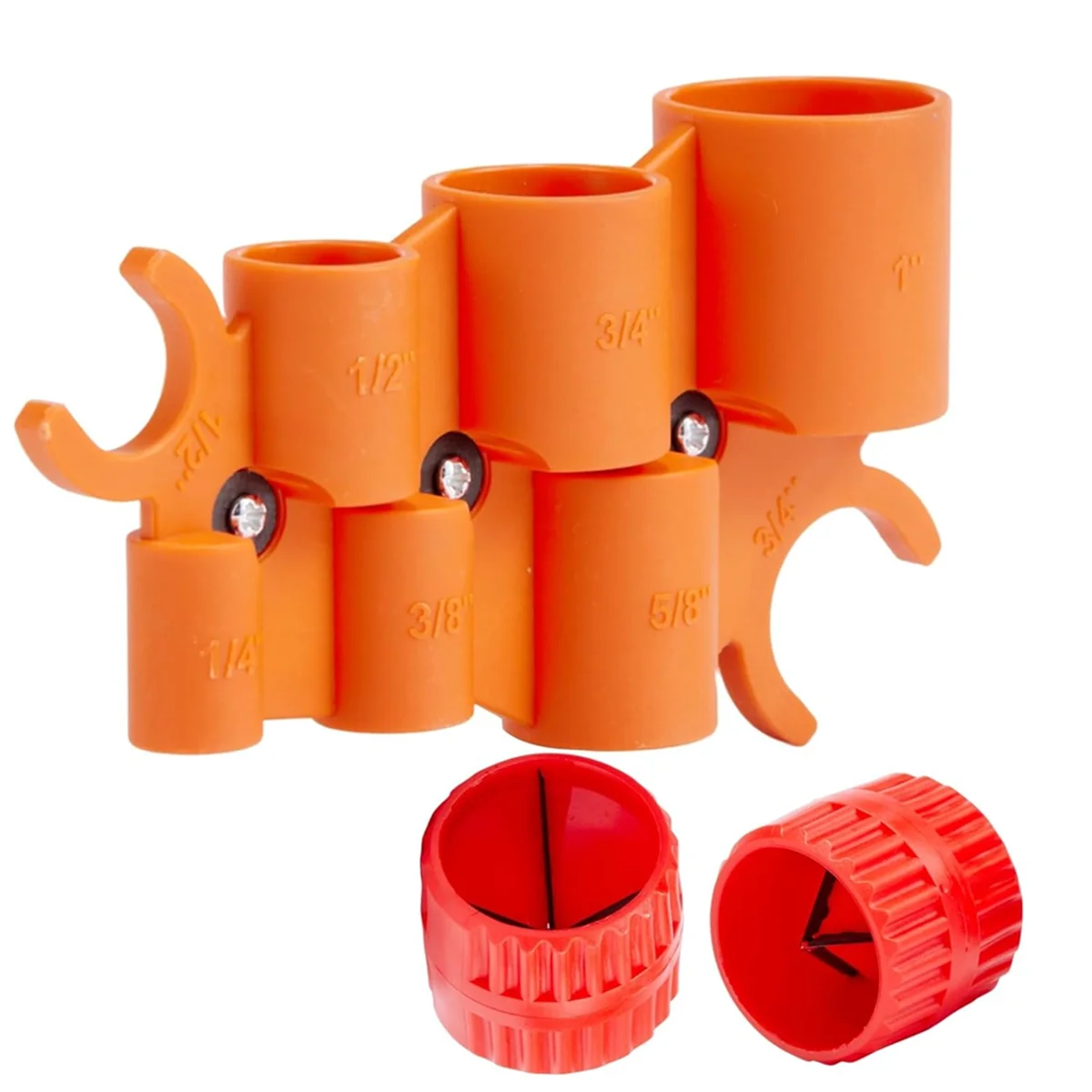 A83Z 1/4-1inch Depth Gauge with 2Pcs Pipe Deburring Tools Kit, 1/8 to 1-5/8inch Inner Outer Reamer Pipe Tubing Chamfer Tool