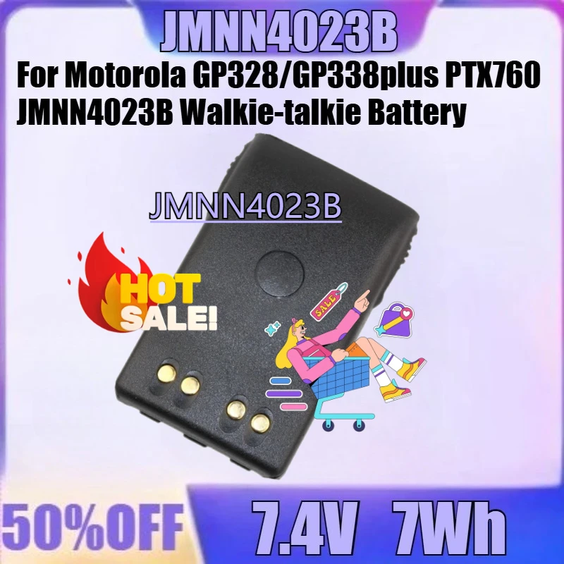 สำหรับโมโตโรล่า GP328/GP338plus PTX760 JMNN4023B เครื่องส่งรับวิทยุแบตเตอรี่ใหม่ JMNN4023B 7.4V 7.0Wh แบตเตอรี่