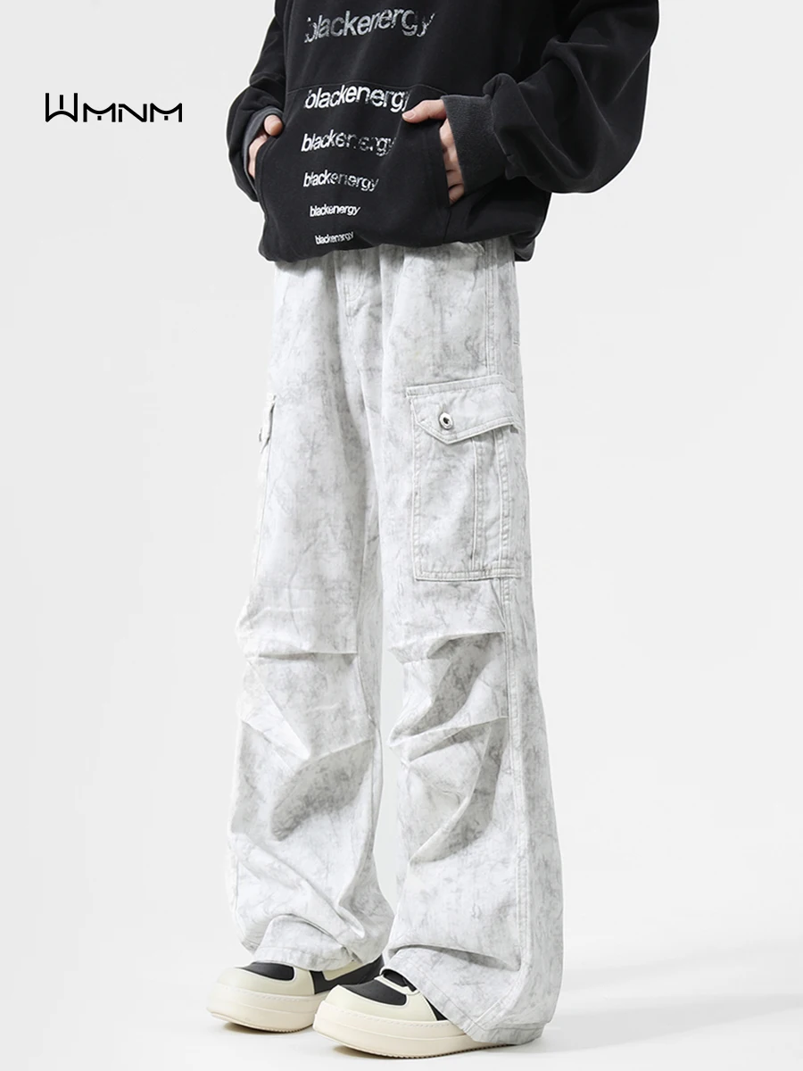 

American High Street Men's Workwear Jeans Straight Leg Wide Leg Loose Fit Spring Autumn Waed Tie Dye Cotton Polyester Blend