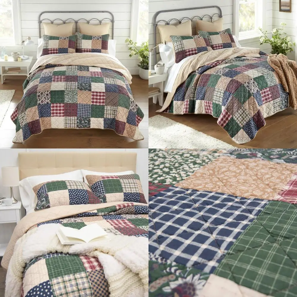 

Donna Sharp Handcrafted Cotton Quilt Collection - Rustic Paisley Design, King Size